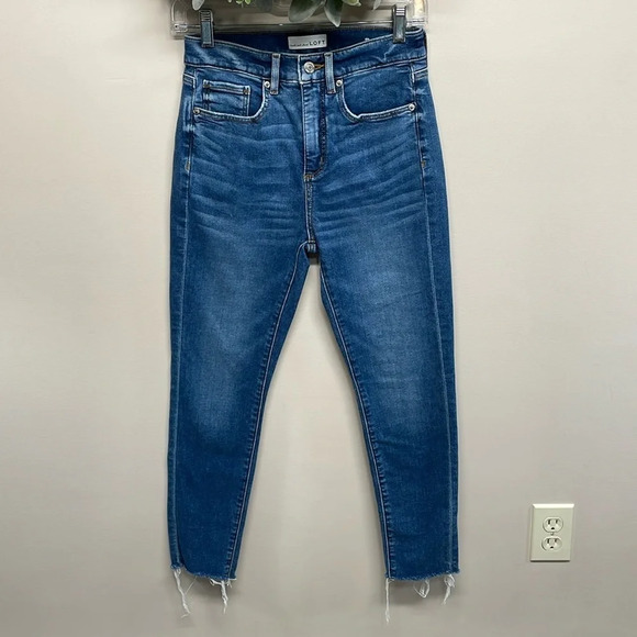 LOFT made and loved The Skinny Denim High Rise Jeans Raw Hem 25/0 Petite - Picture 1 of 16